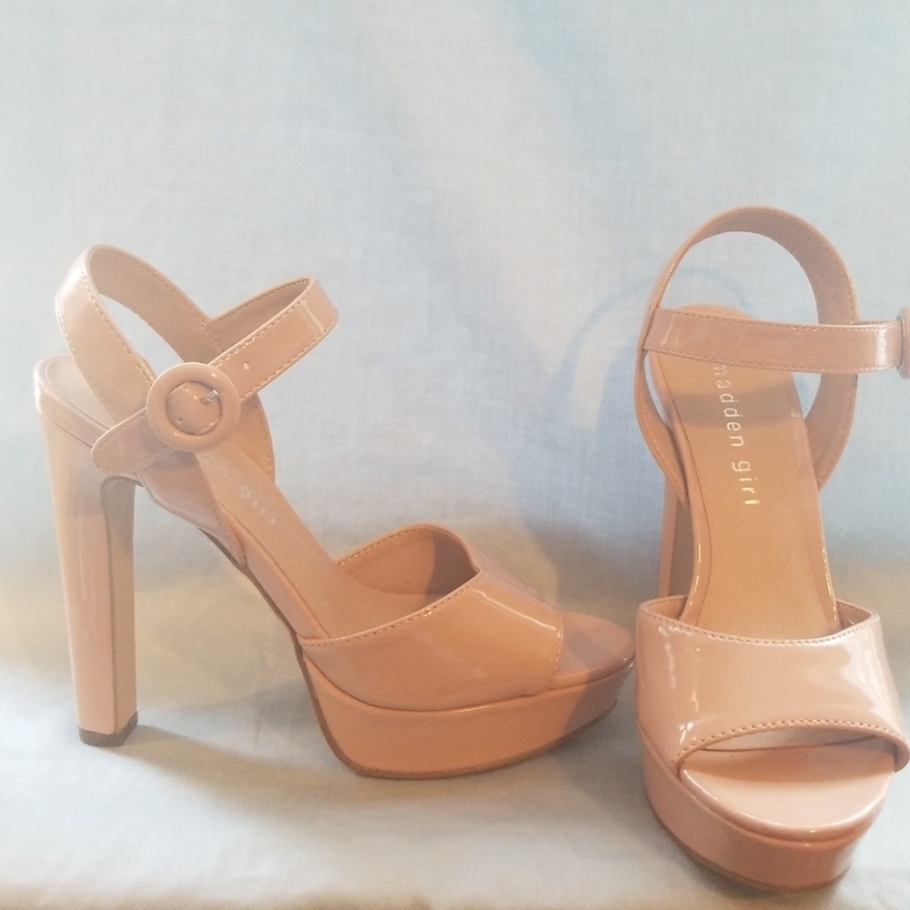 Rose blush peeptoe heels